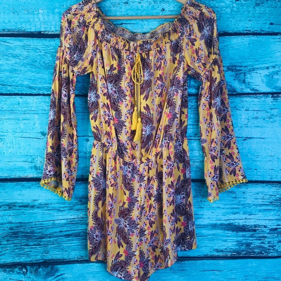 Wonderly Gold Yellow Bali State of Mind Romper - Picture 4 of 8